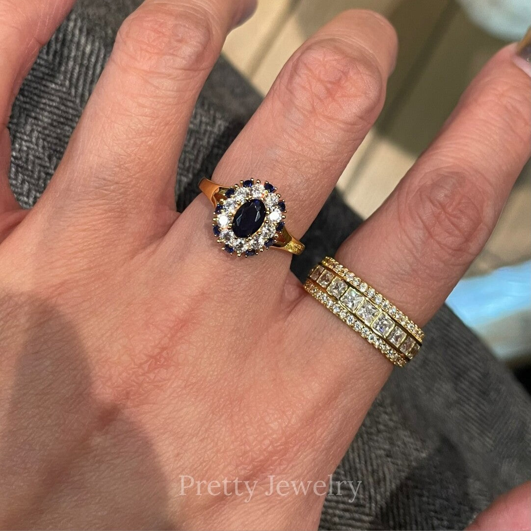 Sapphire Halo Ring
