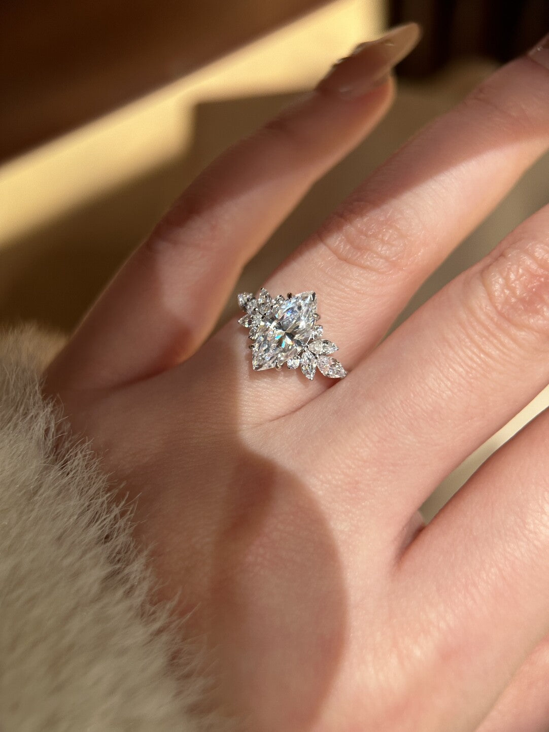 Moonlit Laurel Ring
