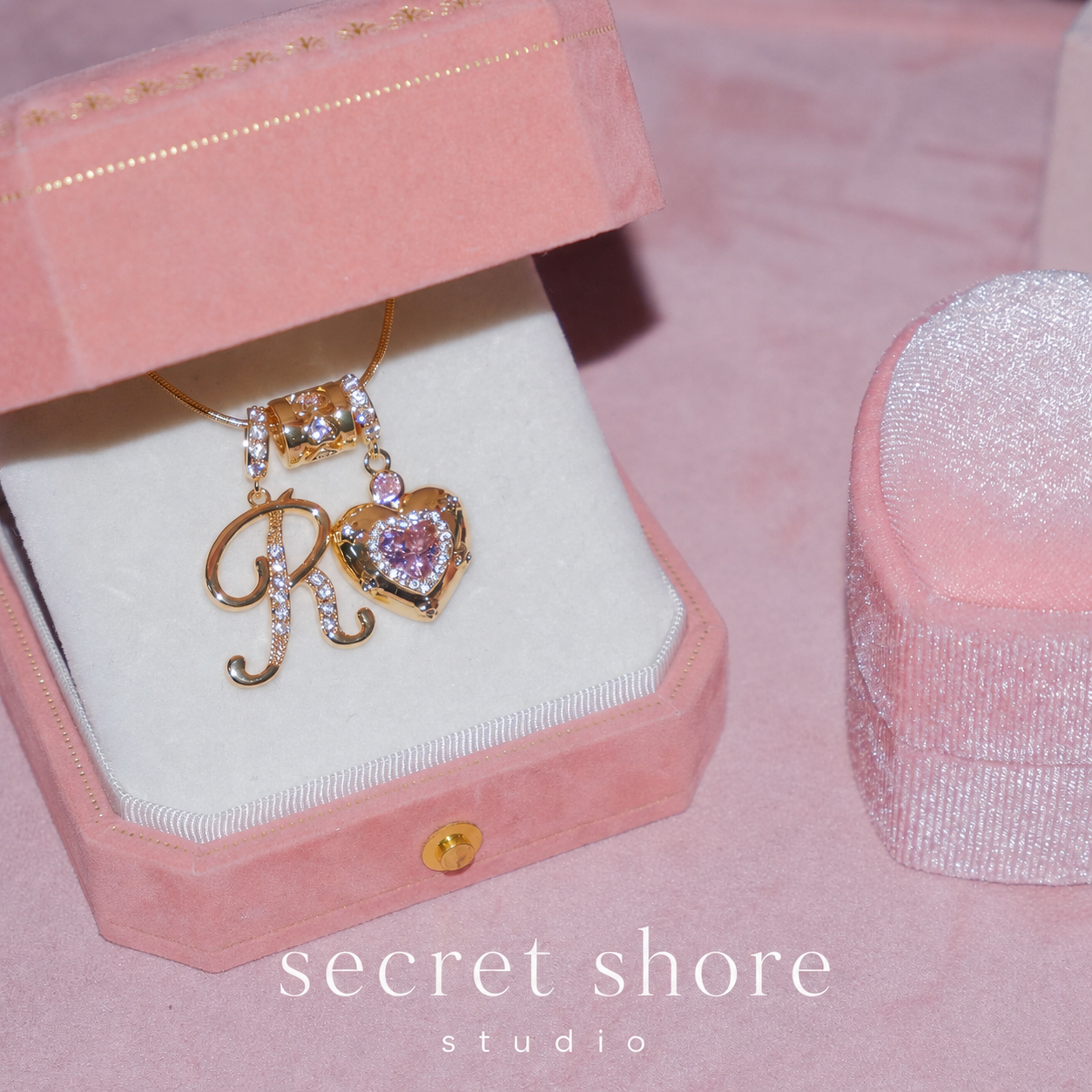 Initial Heart Charm Necklace