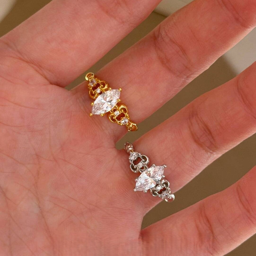 Lace Marquise Ring