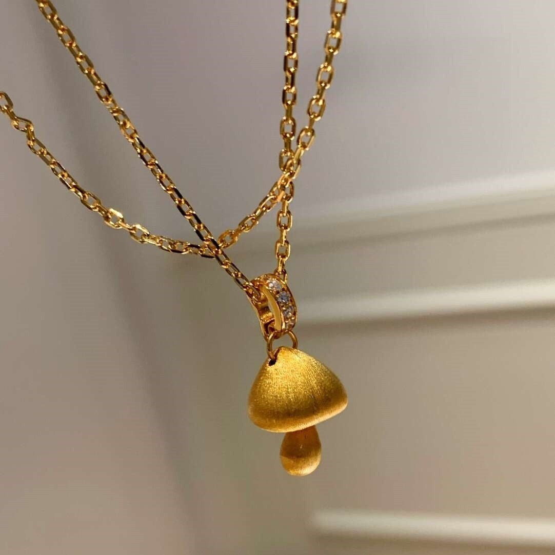 Tiny Mushroom Necklace