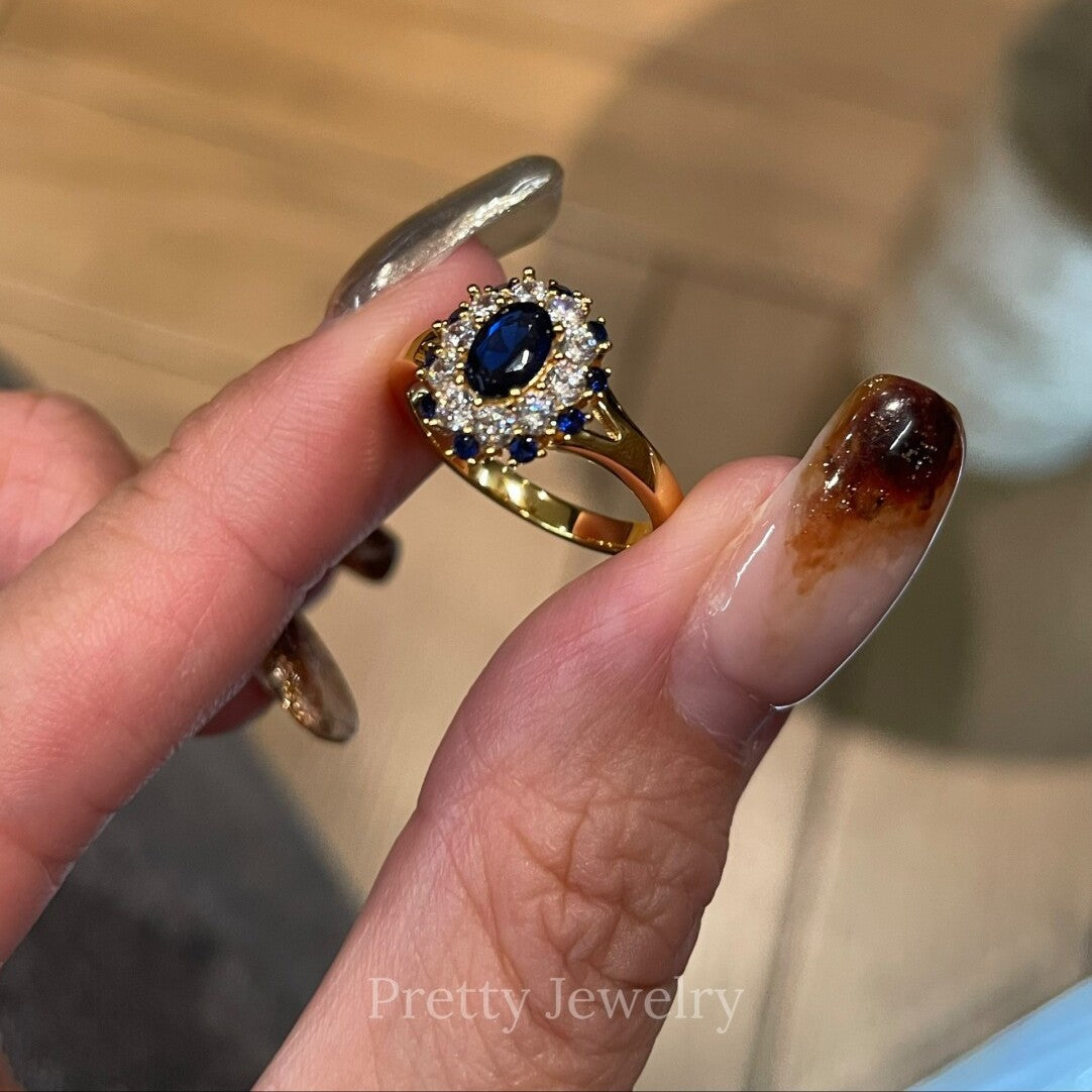 Sapphire Halo Ring