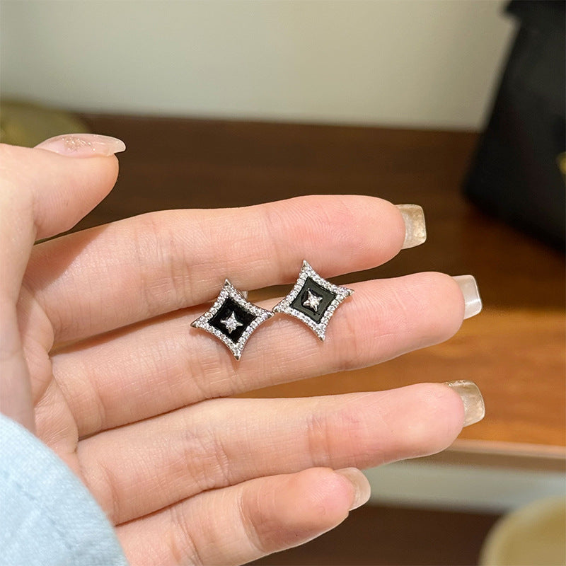Black Star Stud Earrings