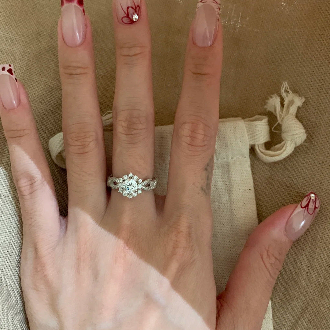 Silver Bow Halo Ring