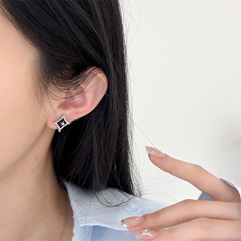 Black Star Stud Earrings