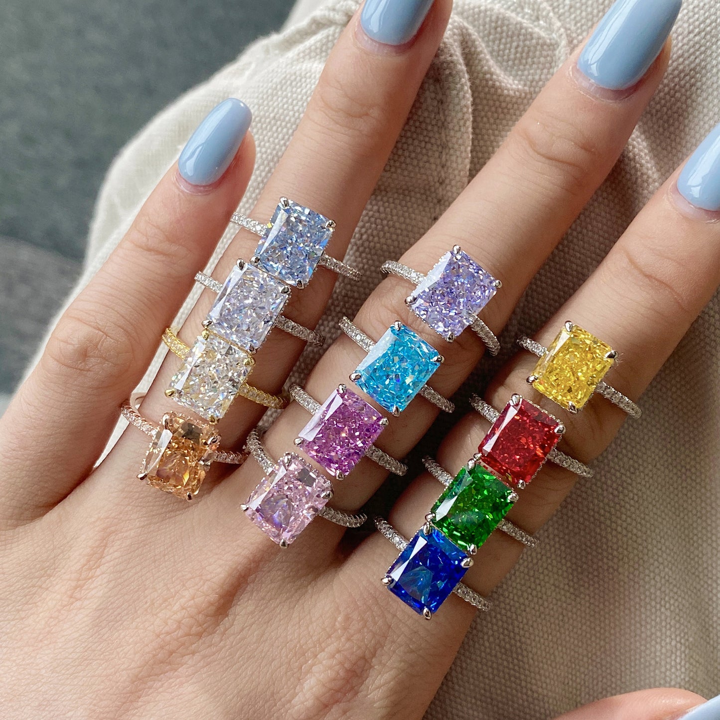 Birthstone Silver Rings
