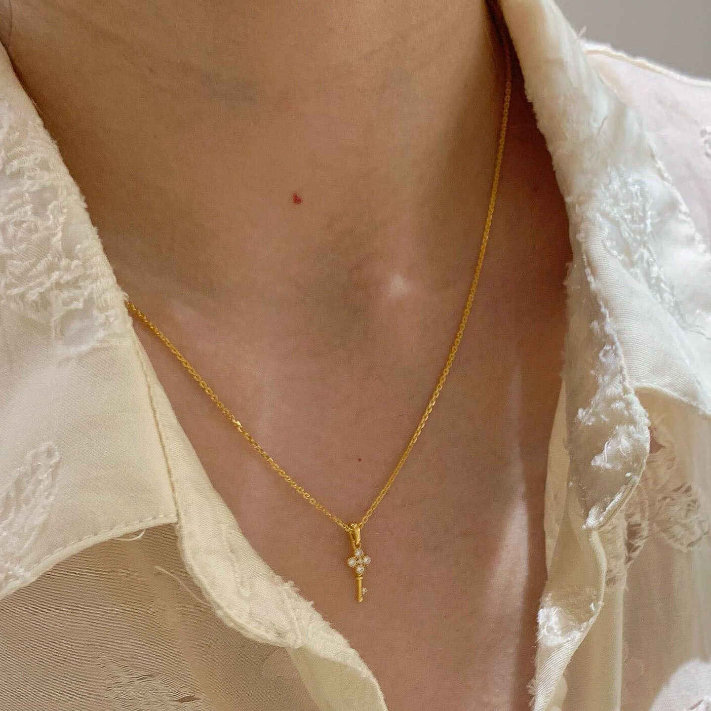 Clover Key Necklace