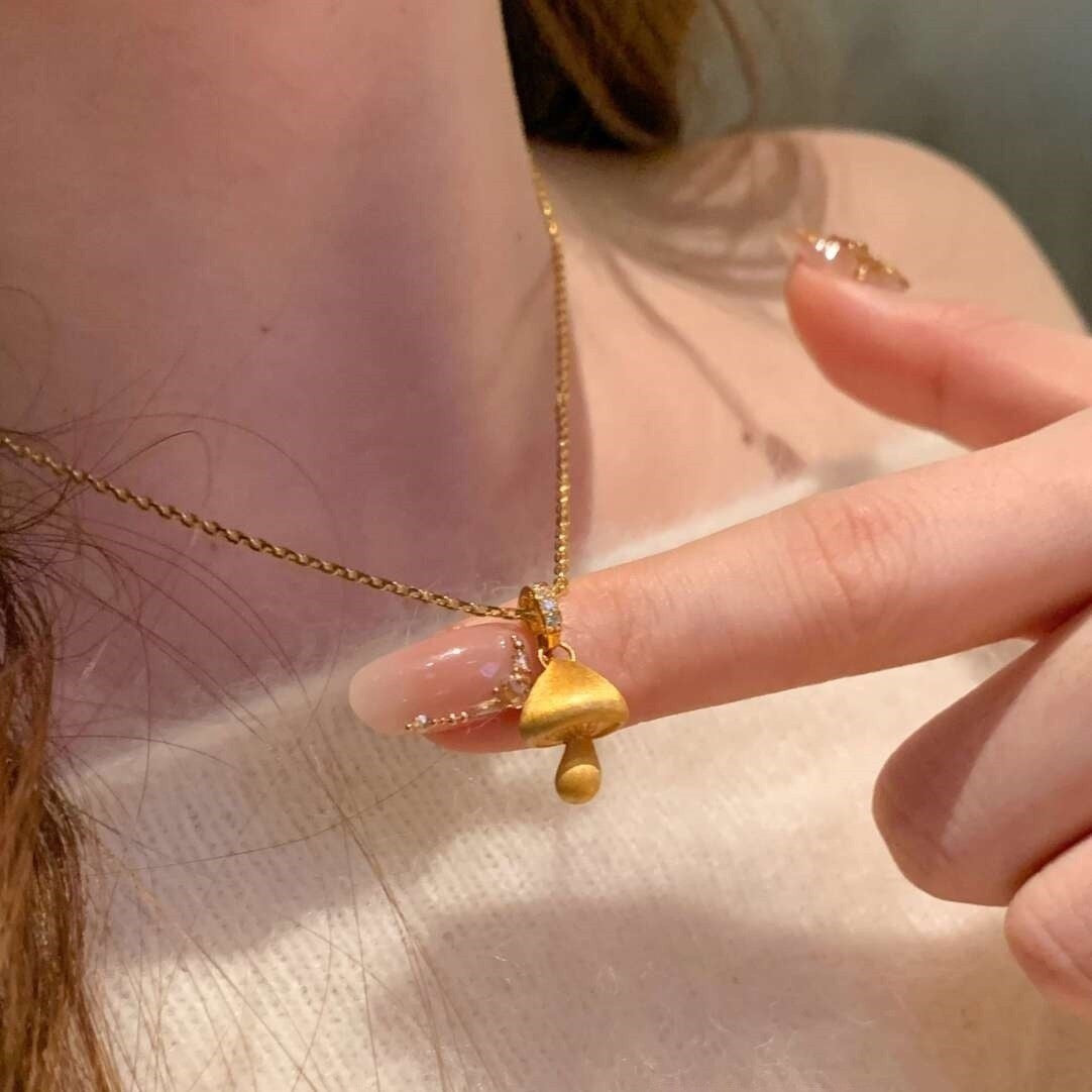 Tiny Mushroom Necklace