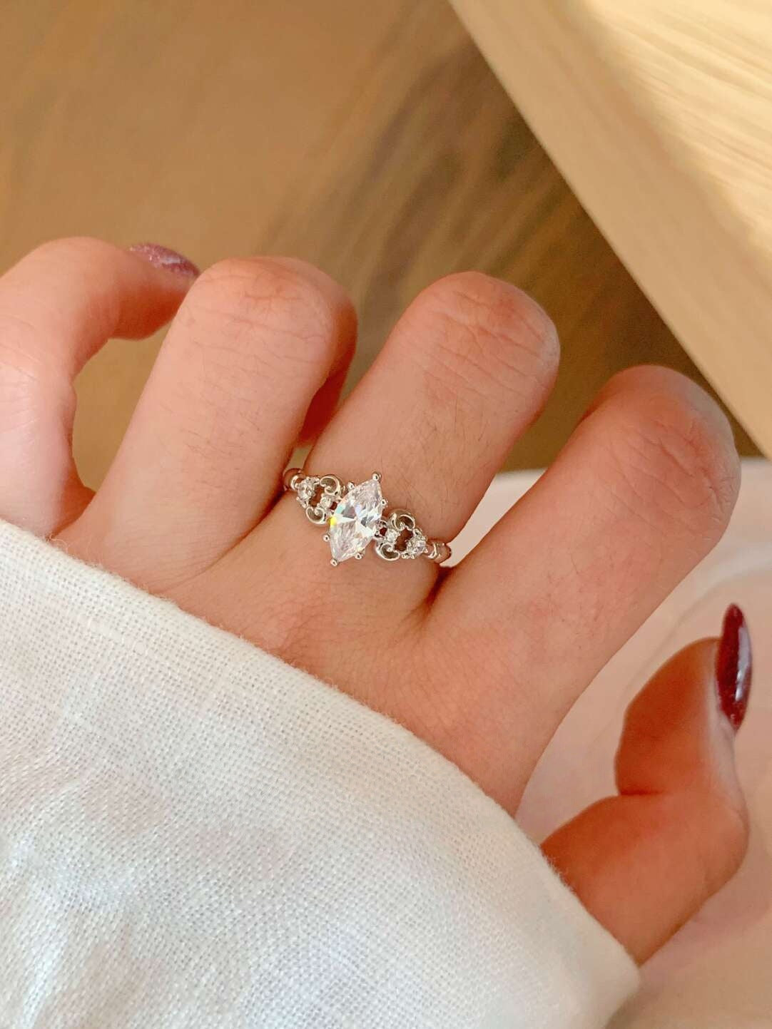 Lace Marquise Ring