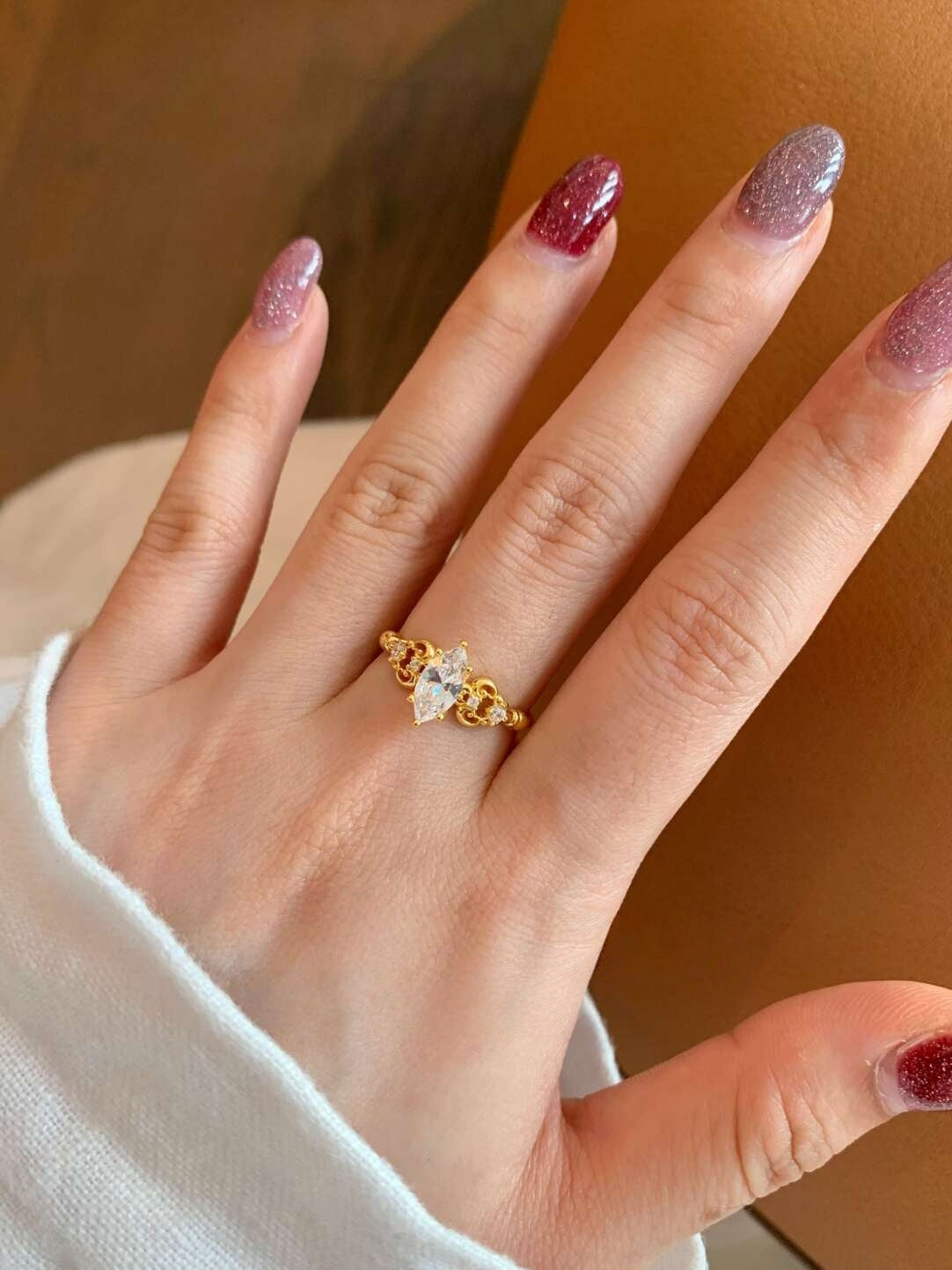Lace Marquise Ring