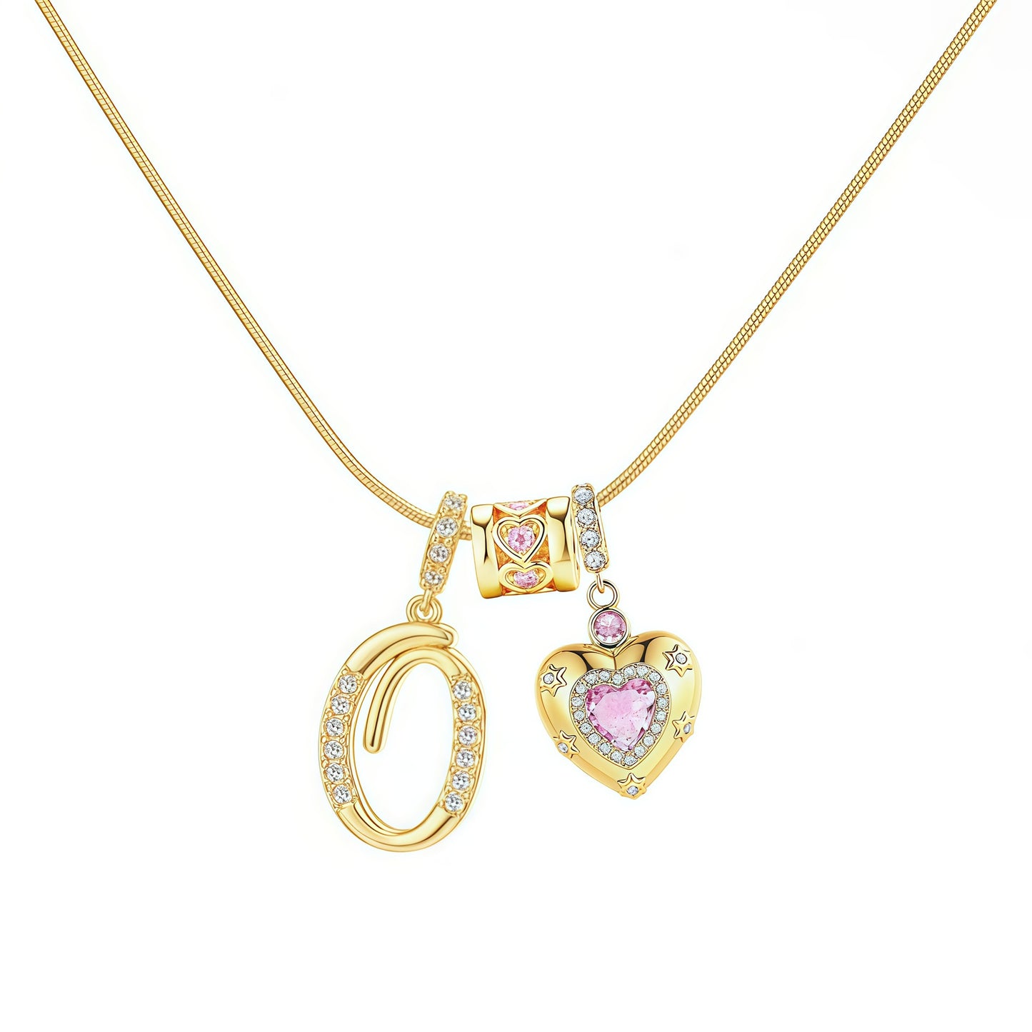 Initial Heart Charm Necklace