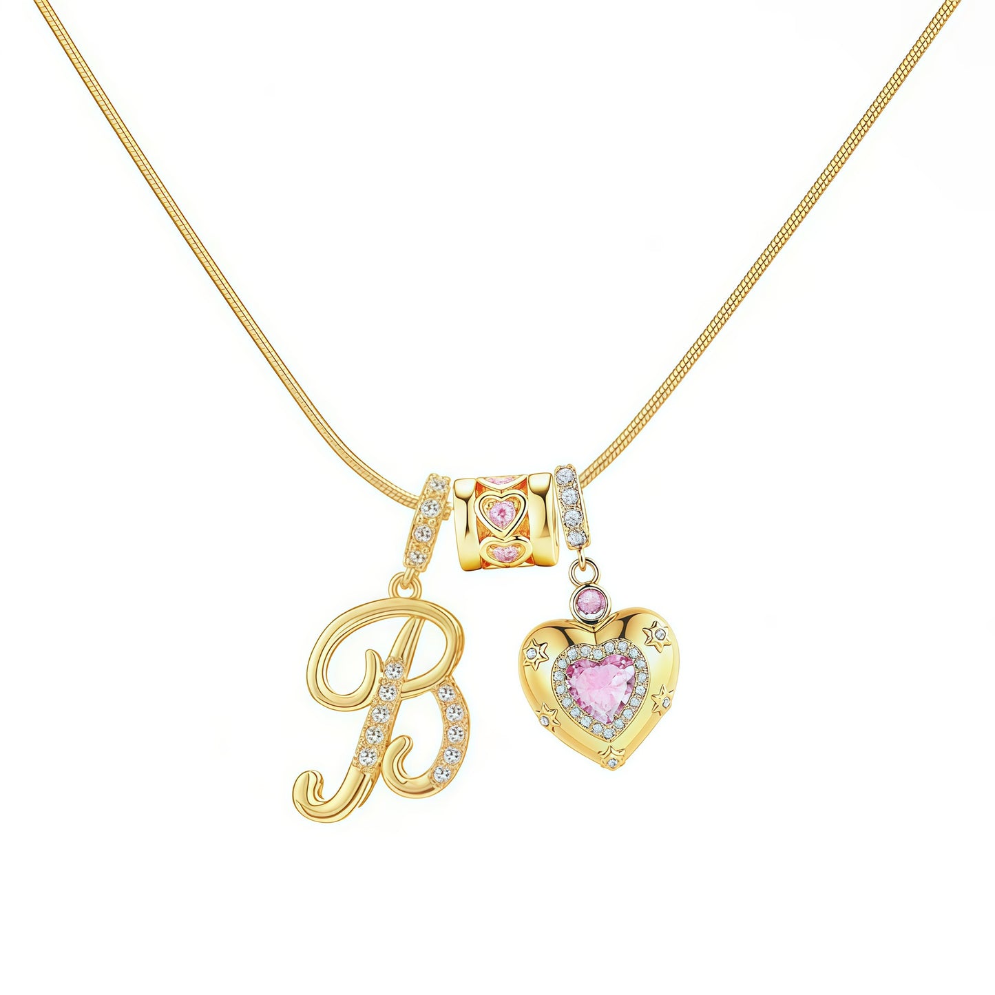 Initial Heart Charm Necklace