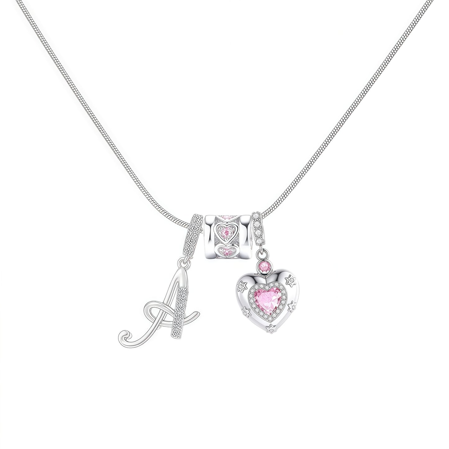 Initial Heart Charm Necklace