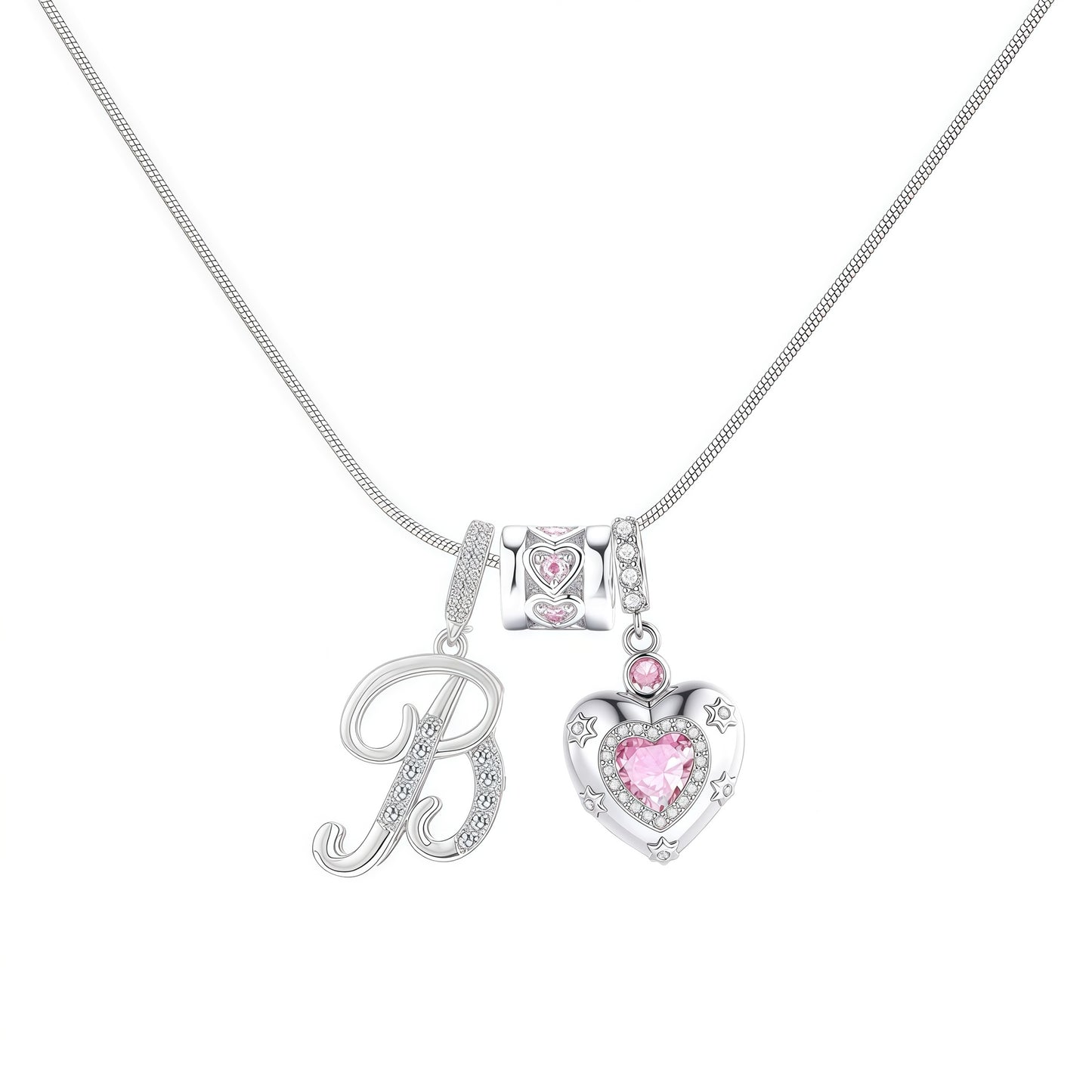 Initial Heart Charm Necklace