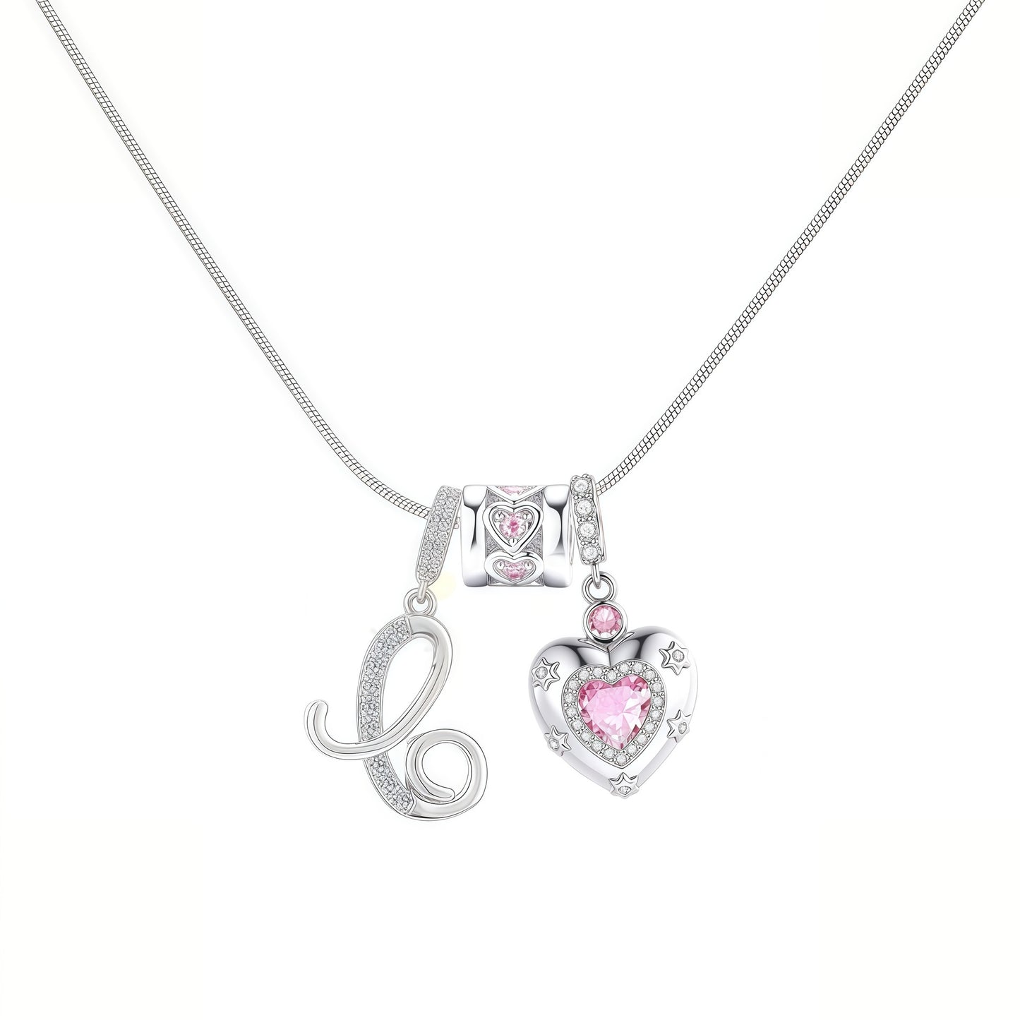 Initial Heart Charm Necklace