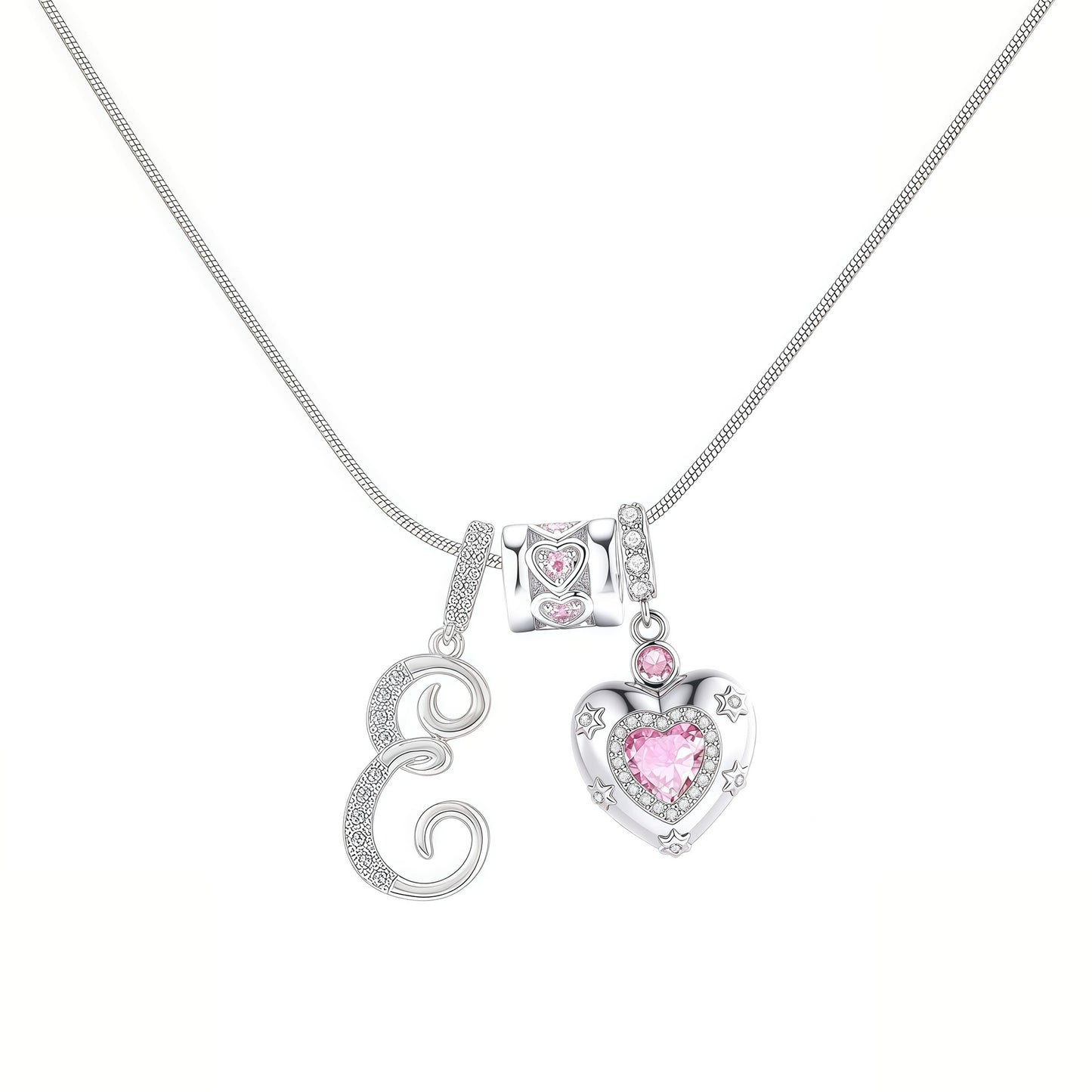 Initial Heart Charm Necklace