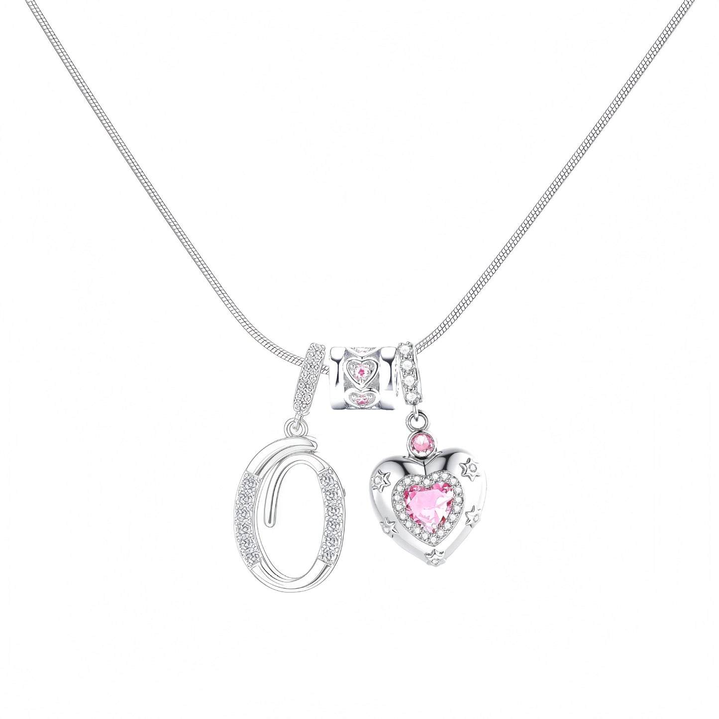 Initial Heart Charm Necklace