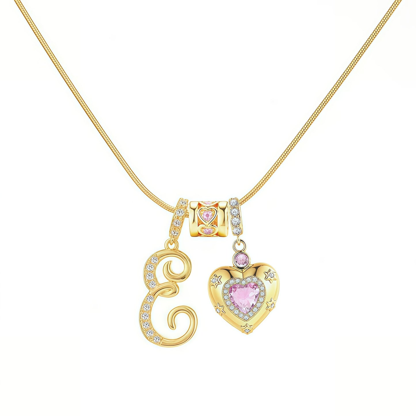 Initial Heart Charm Necklace