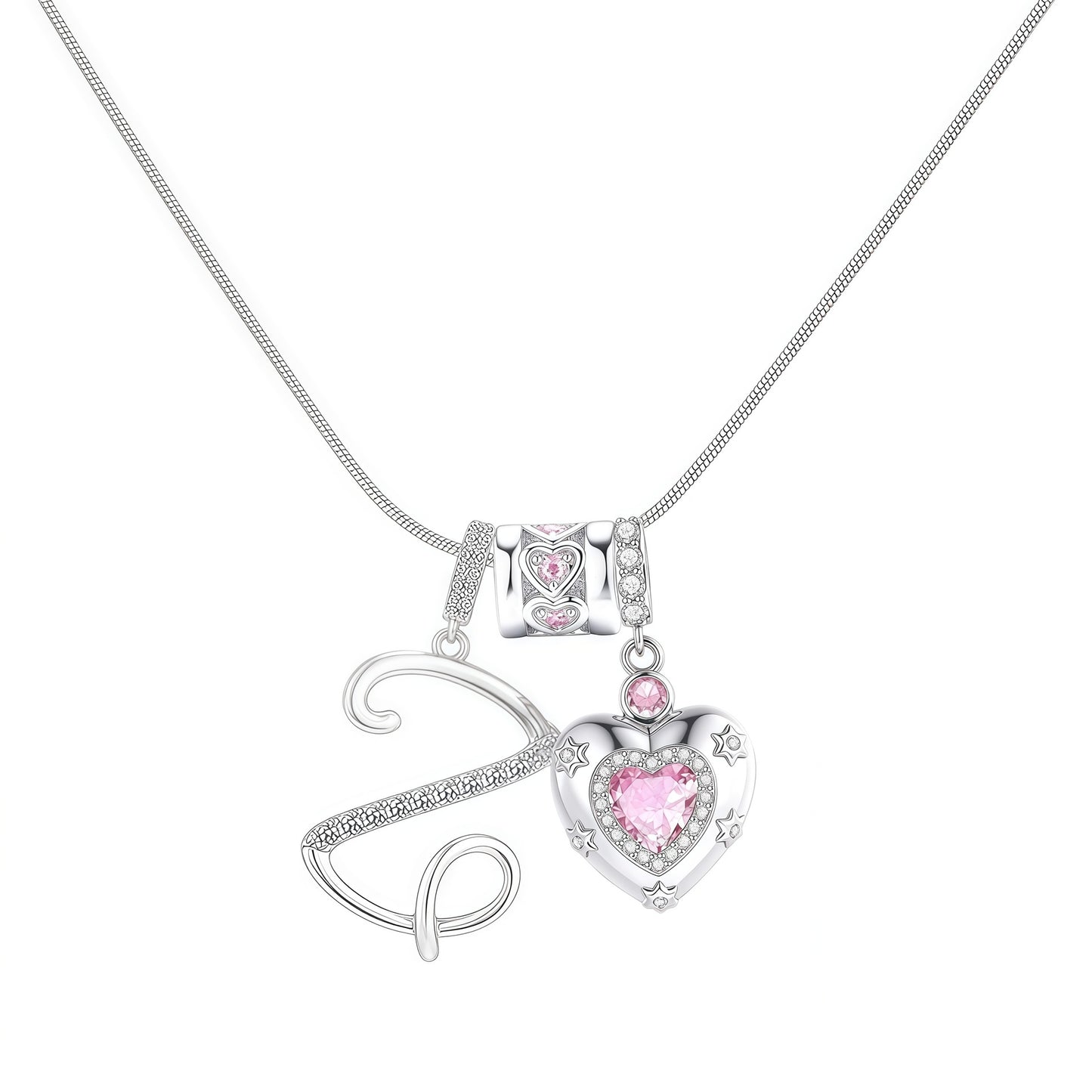 Initial Heart Charm Necklace