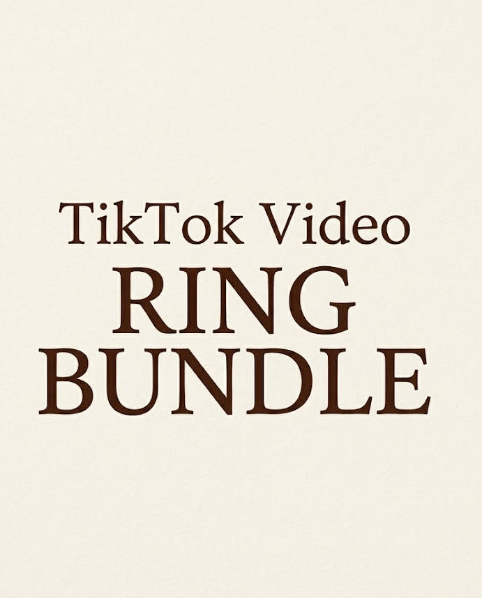 Text 'TikTok Video Ring Bundle' on a beige background