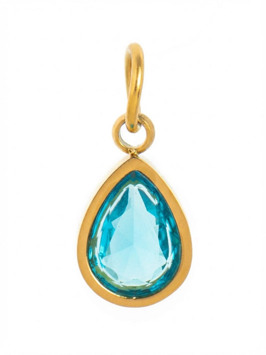Azure Crystal Teardrop Charm